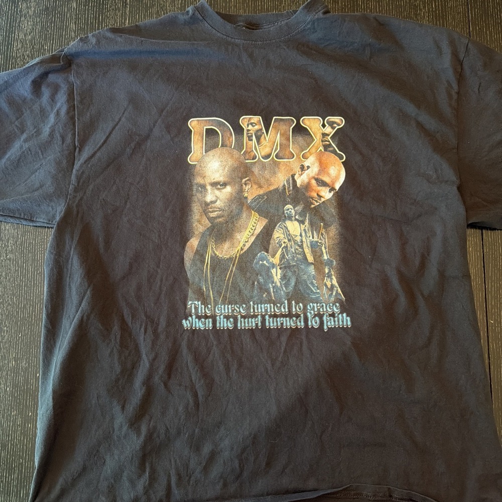 DMX T Shirt - Photo Graphic Black Rap Music Hip Hop RIP Ruff Ryders 2XL (A)